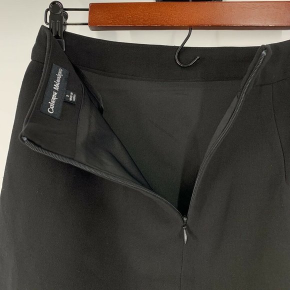 Catherine Malandrino Skirt Womens Size 2 Black Button Front A Line - Picture 9 of 9